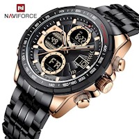 Reloj Naviforce Acero Oro Rosa y Negro NAV-47